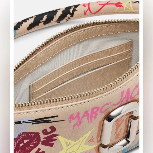 Marc Jacobs Beige Graffiti Crossbody with Pink and Blue Accents - Picture 4 of 5
